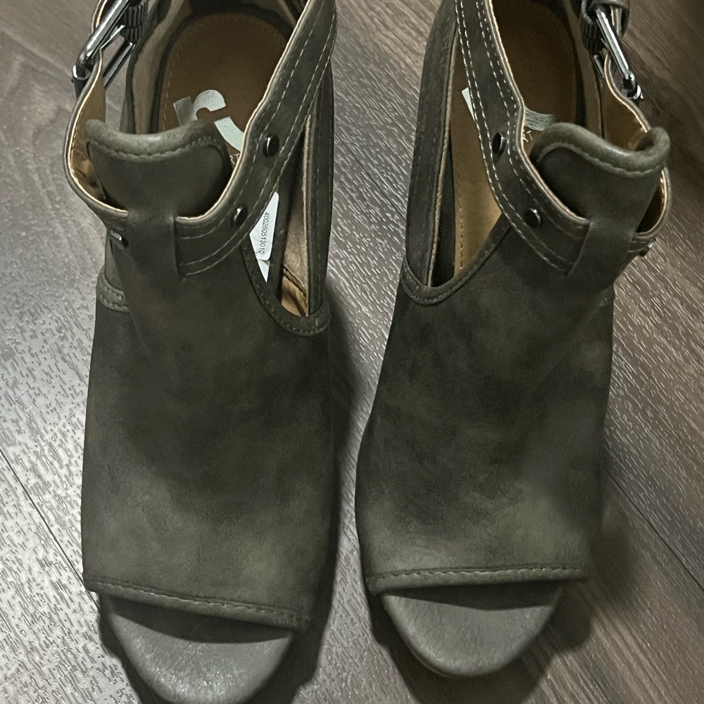 Stylish Gray Women's Peep-Toe Shoes